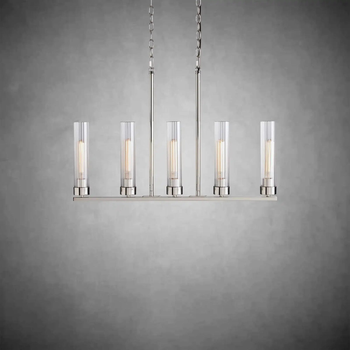 Andreas Glass Linear Chandelier Lighting - cyranlamps
