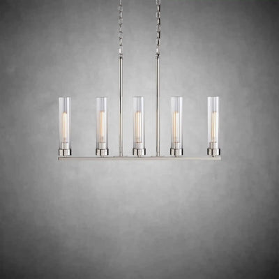 Andreas Glass Linear Chandelier Lighting - cyranlamps