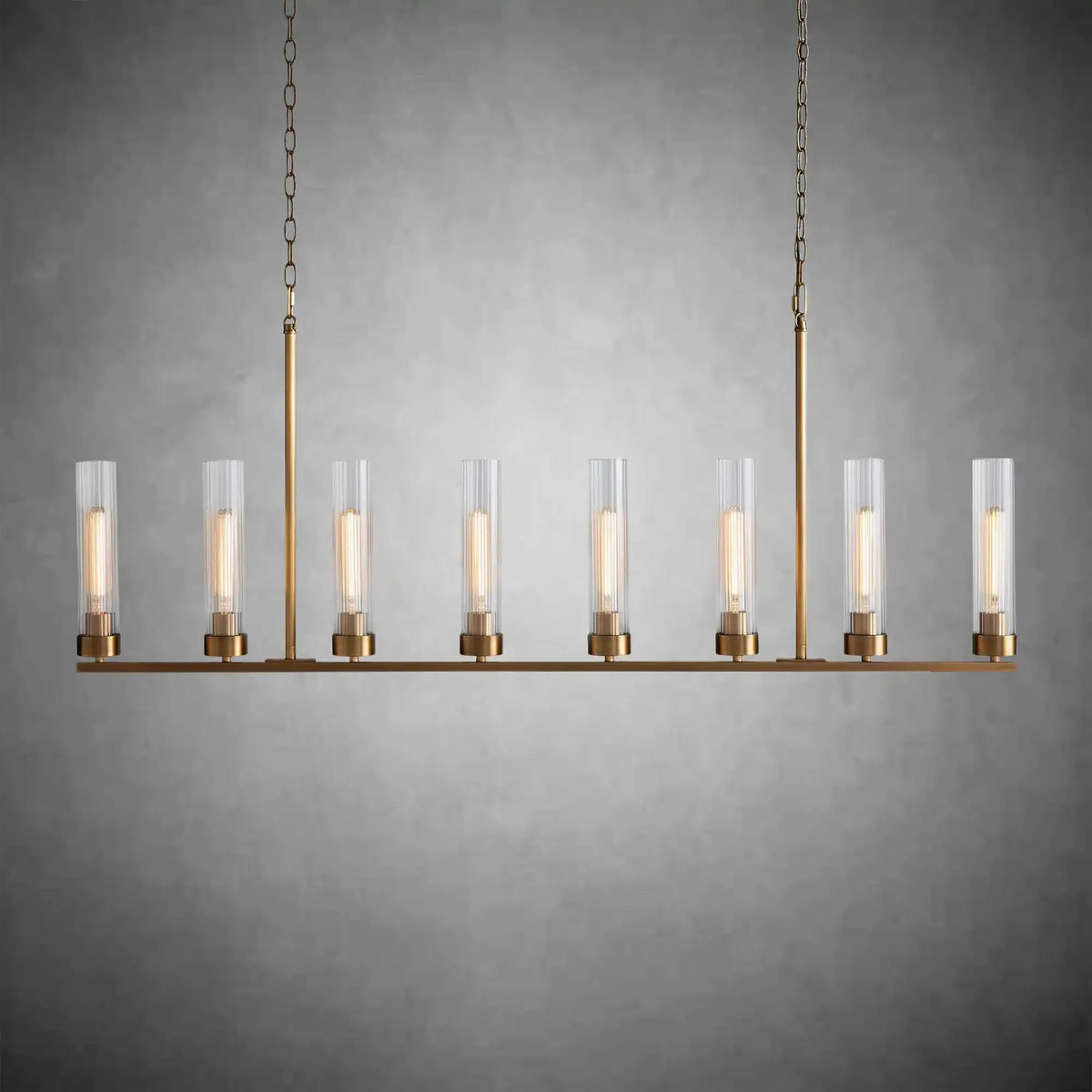 Andreas Glass Linear Chandelier Lighting - cyranlamps
