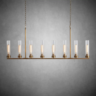 Andreas Glass Linear Chandelier Lighting - cyranlamps