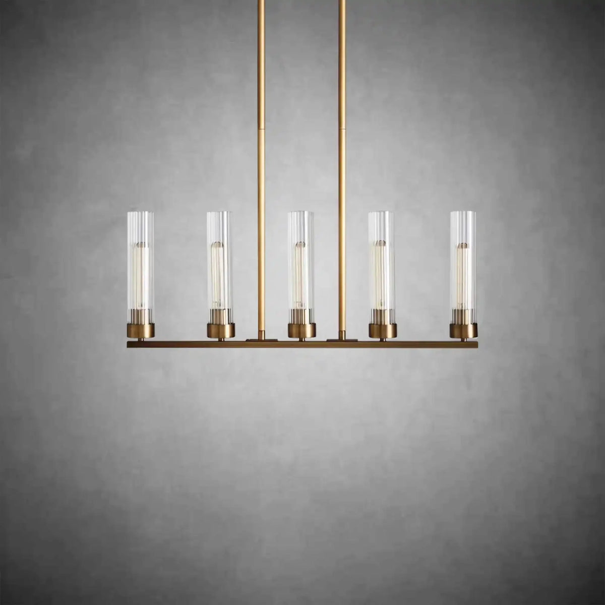 Andreas Glass Linear Chandelier Lighting - cyranlamps
