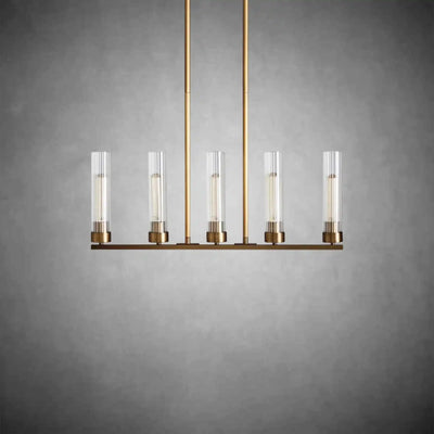 Andreas Glass Linear Chandelier Lighting - cyranlamps