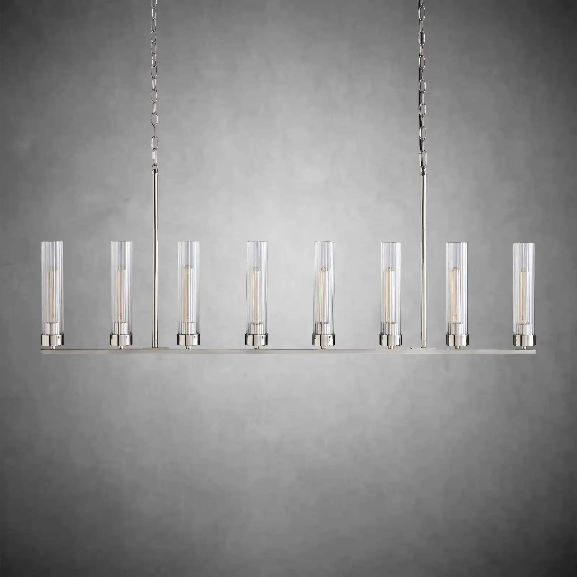 Andreas Glass Linear Chandelier Lighting - cyranlamps