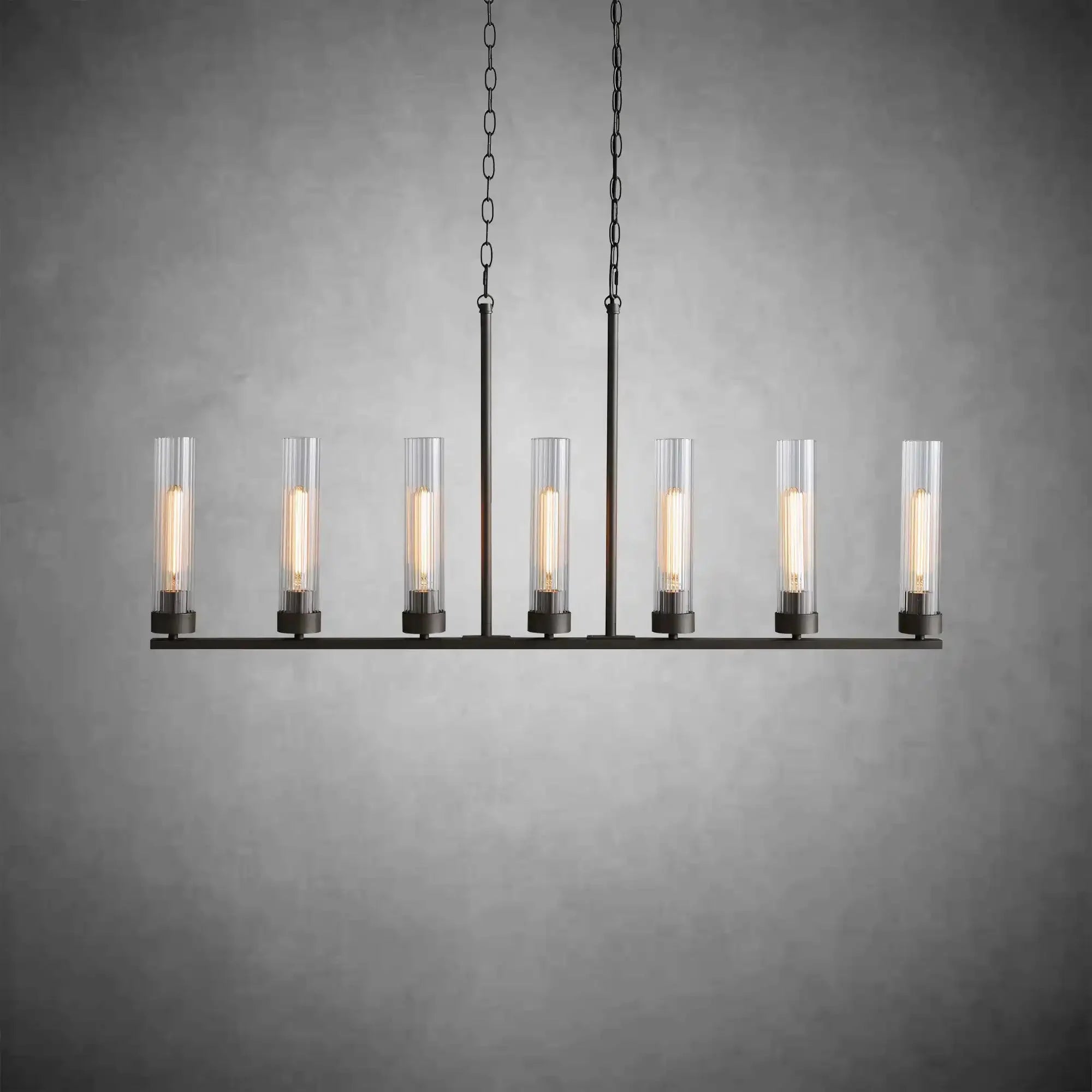 Andreas Glass Linear Chandelier Lighting - cyranlamps