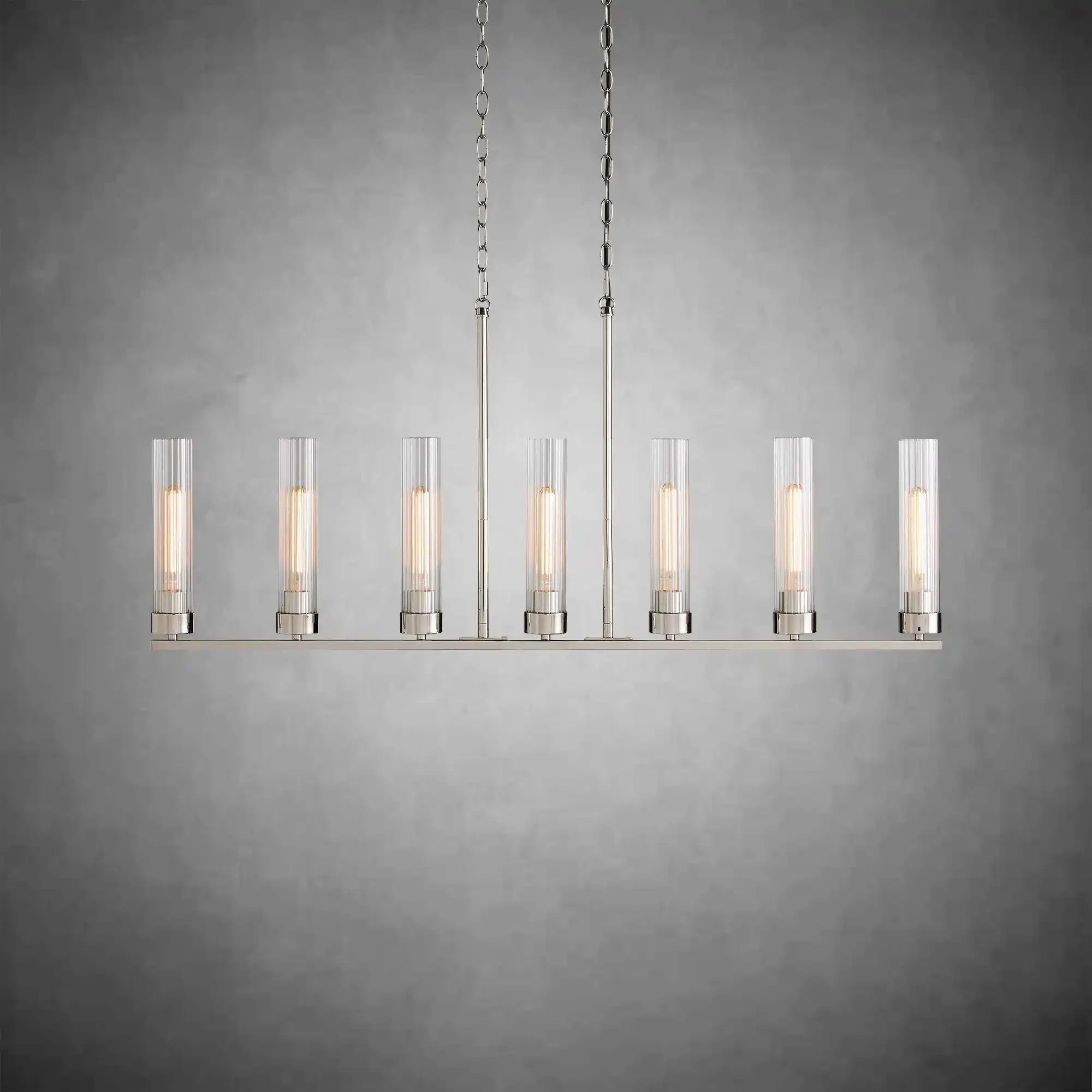 Andreas Glass Linear Chandelier Lighting - cyranlamps