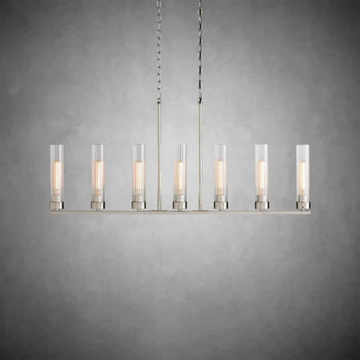 Andreas Glass Linear Chandelier Lighting - cyranlamps