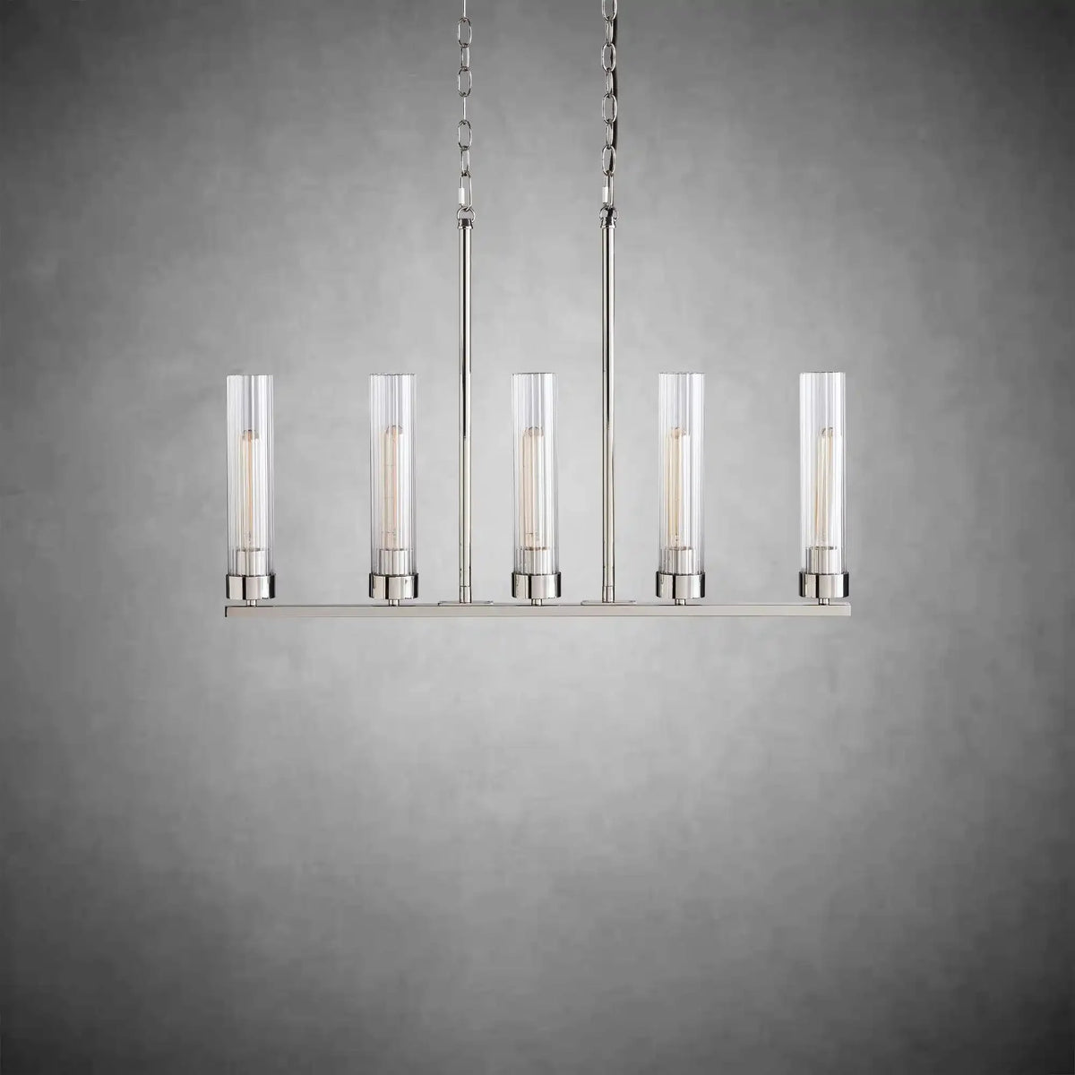 Andreas Glass Linear Chandelier Lighting - cyranlamps