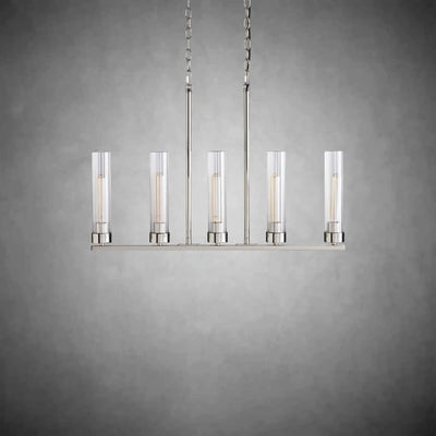 Andreas Glass Linear Chandelier Lighting - cyranlamps