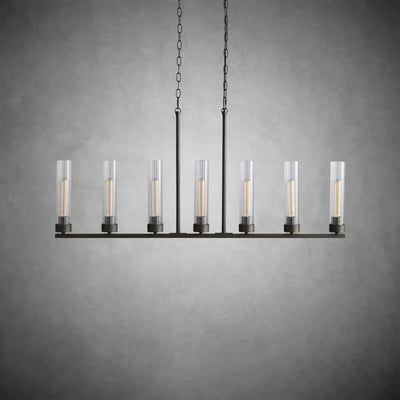 Andreas Glass Linear Chandelier Lighting - cyranlamps