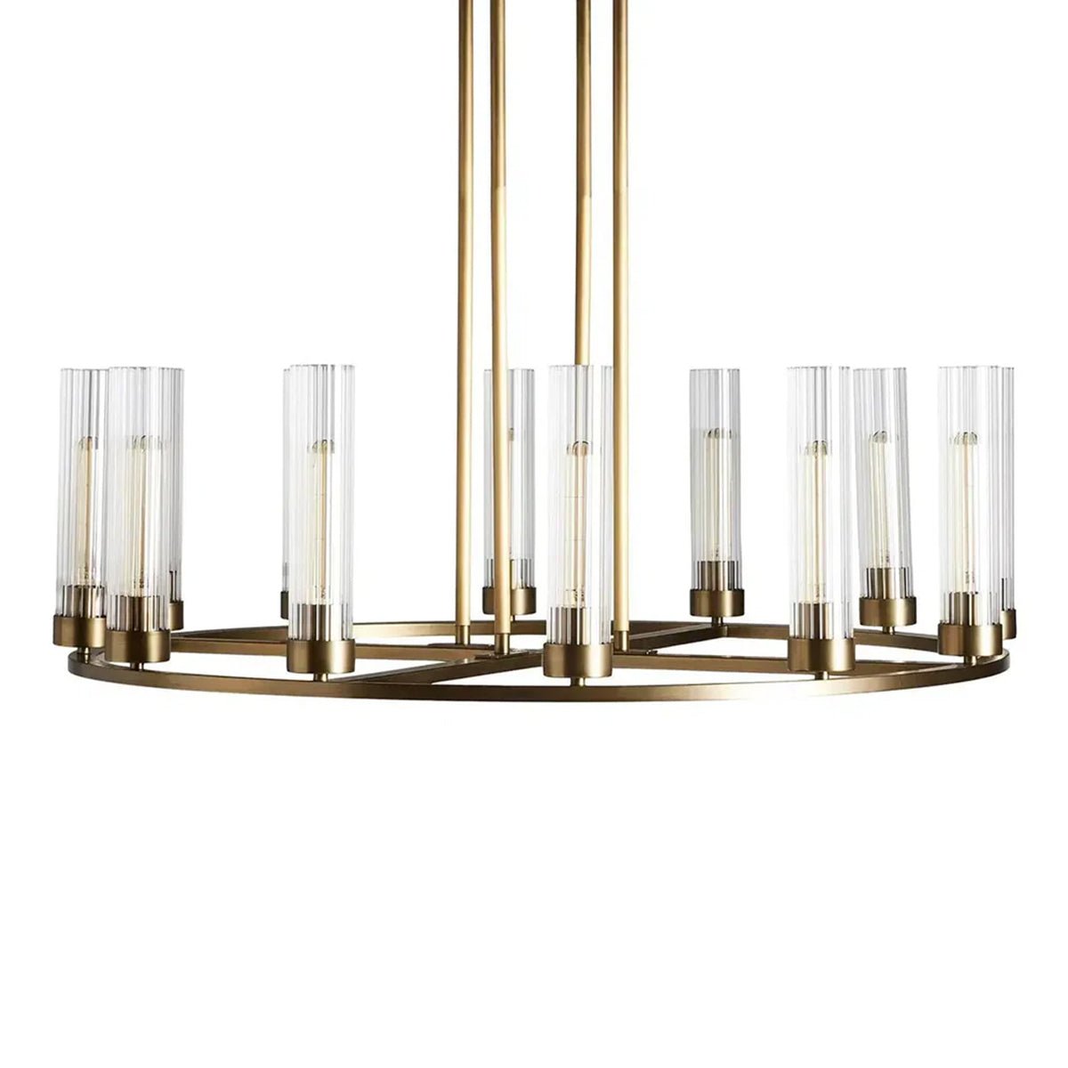 Andreas Round Glass Chandelier 30"W 40"W - cyranlamps
