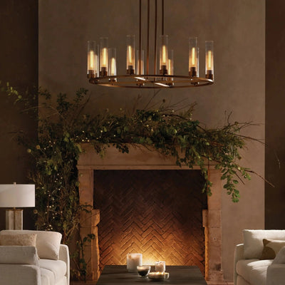 Andreas Round Glass Chandelier 30"W 40"W - cyranlamps