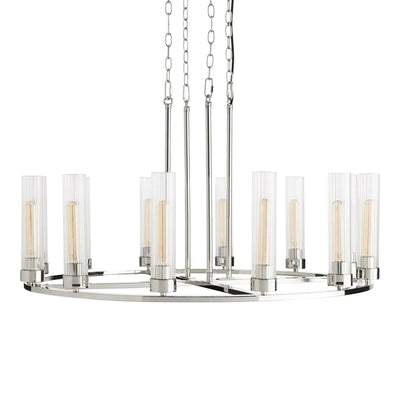Andreas Round Glass Chandelier 30"W 40"W - cyranlamps
