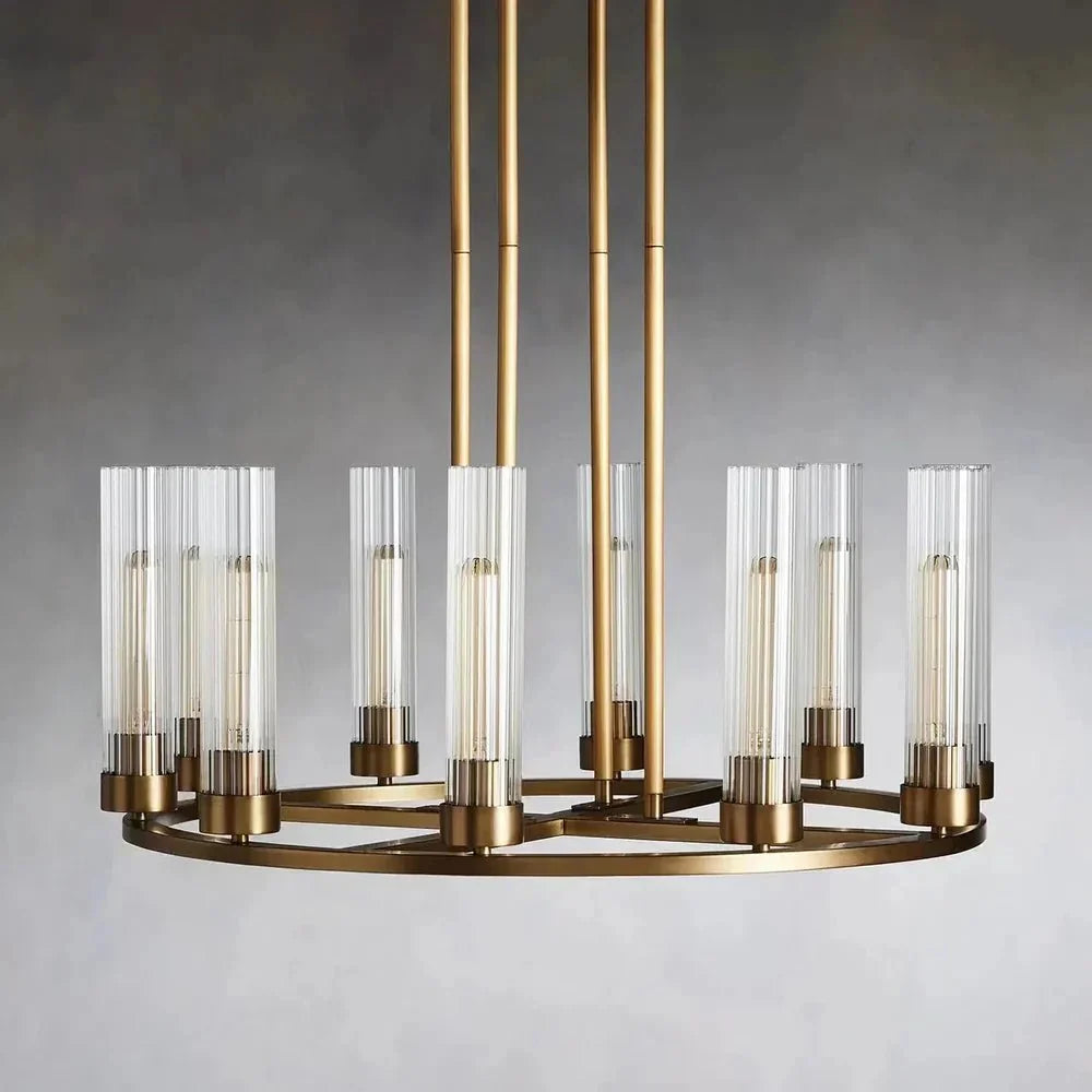 Andreas Round Glass Chandelier 30"W 40"W - cyranlamps