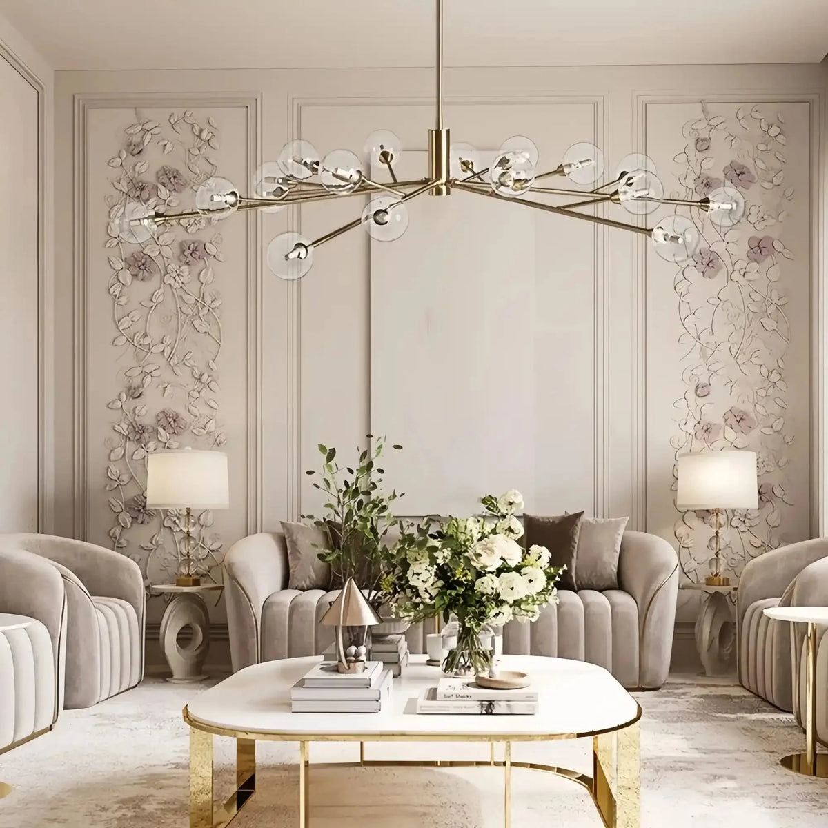 Apollo Round Chandelier 36" 47" 59" - cyranlamps