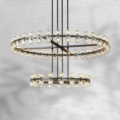 Arcachoe Round Two-tierd Wagon Wheel Chandelier - cyranlighting