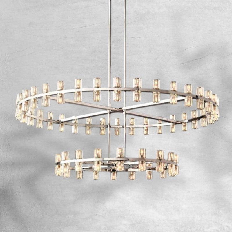 Arcachoe Round Two-tierd Wagon Wheel Chandelier - cyranlighting