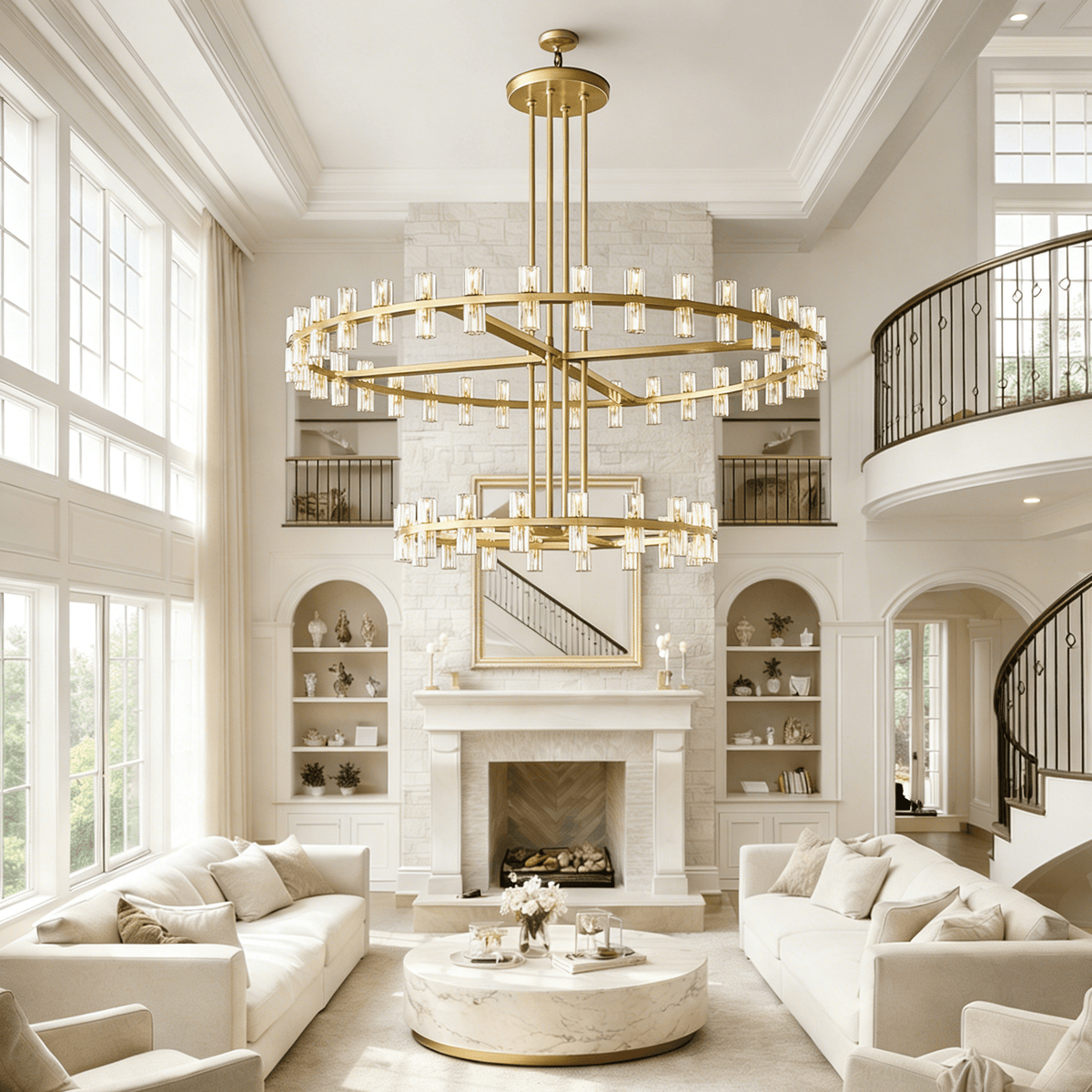Arcachoe Round Two - tierd Wagon Wheel Chandelier - cyranlighting
