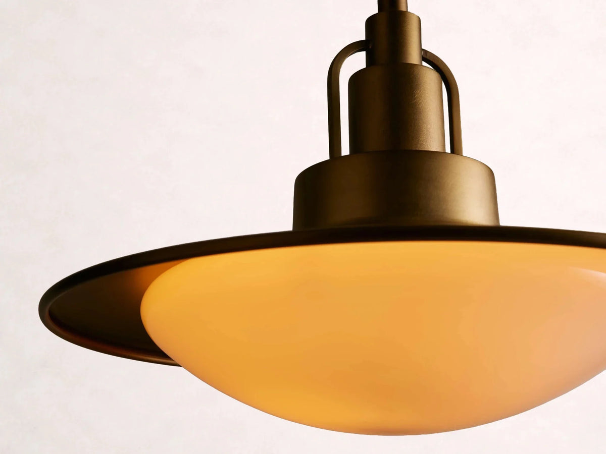 Argent Opal Glass Dome Pendant 14'' 24''D - cyranlamps