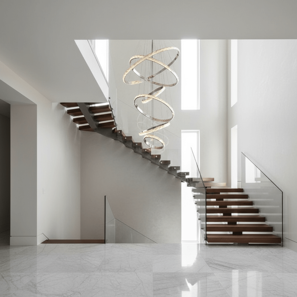 Argento Modern 6 - Tier Crystal Ring Chandelier - cyranlamps
