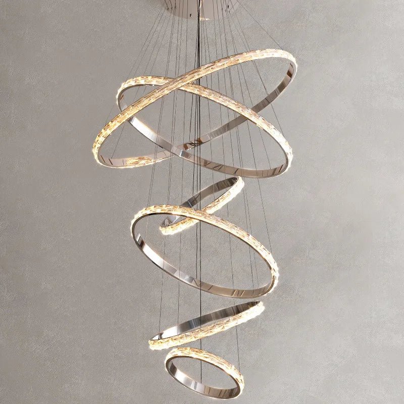 Argento Modern 6 - Tier Crystal Ring Chandelier - cyranlamps