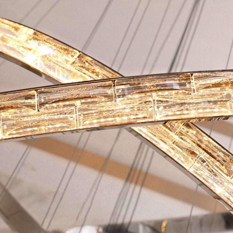 Argento Modern 6 - Tier Crystal Ring Chandelier - cyranlamps