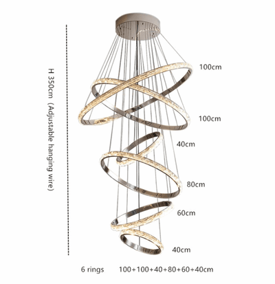 Argento Modern 6 - Tier Crystal Ring Chandelier - cyranlamps