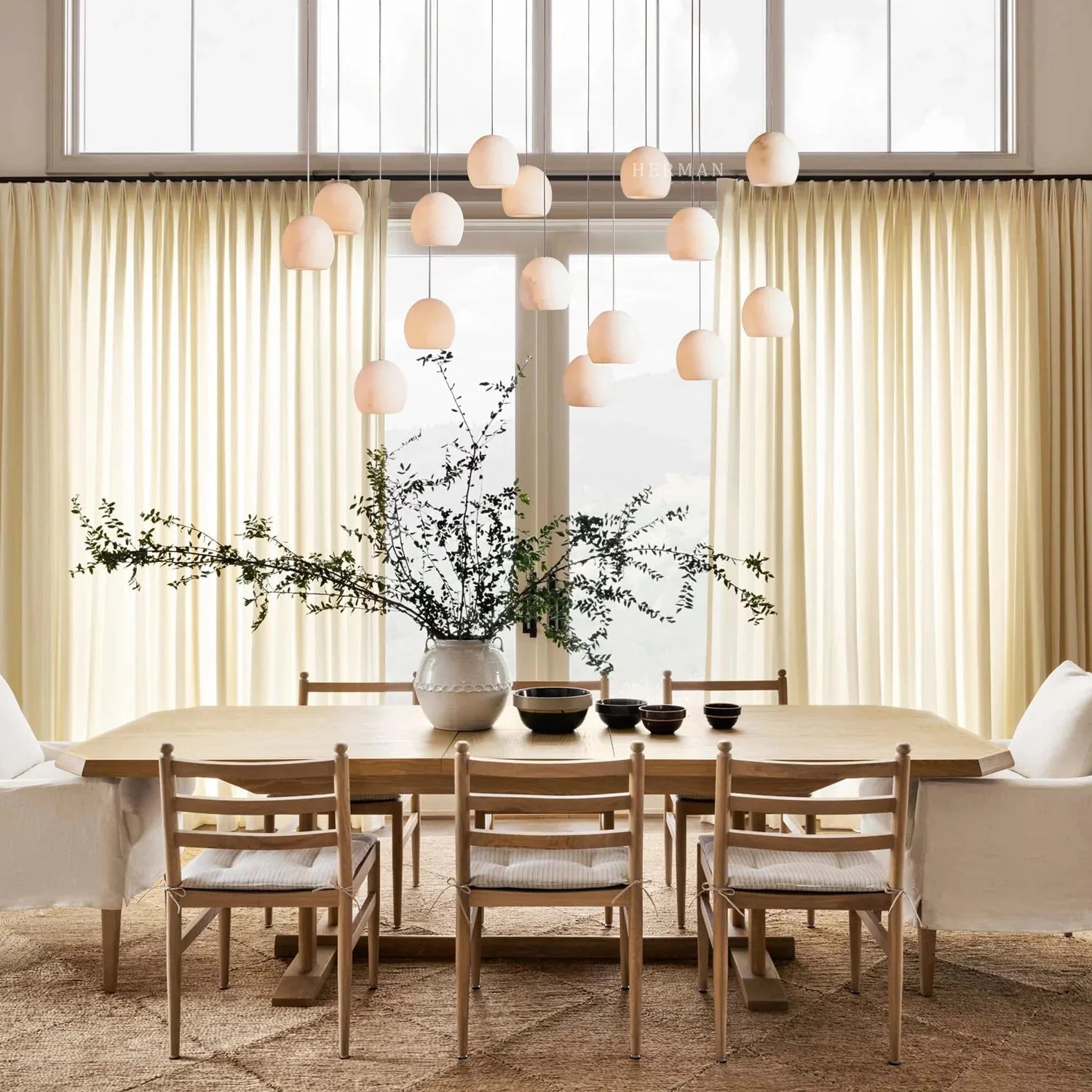 Arica Rectangular Chandelier - Cyran Lamps