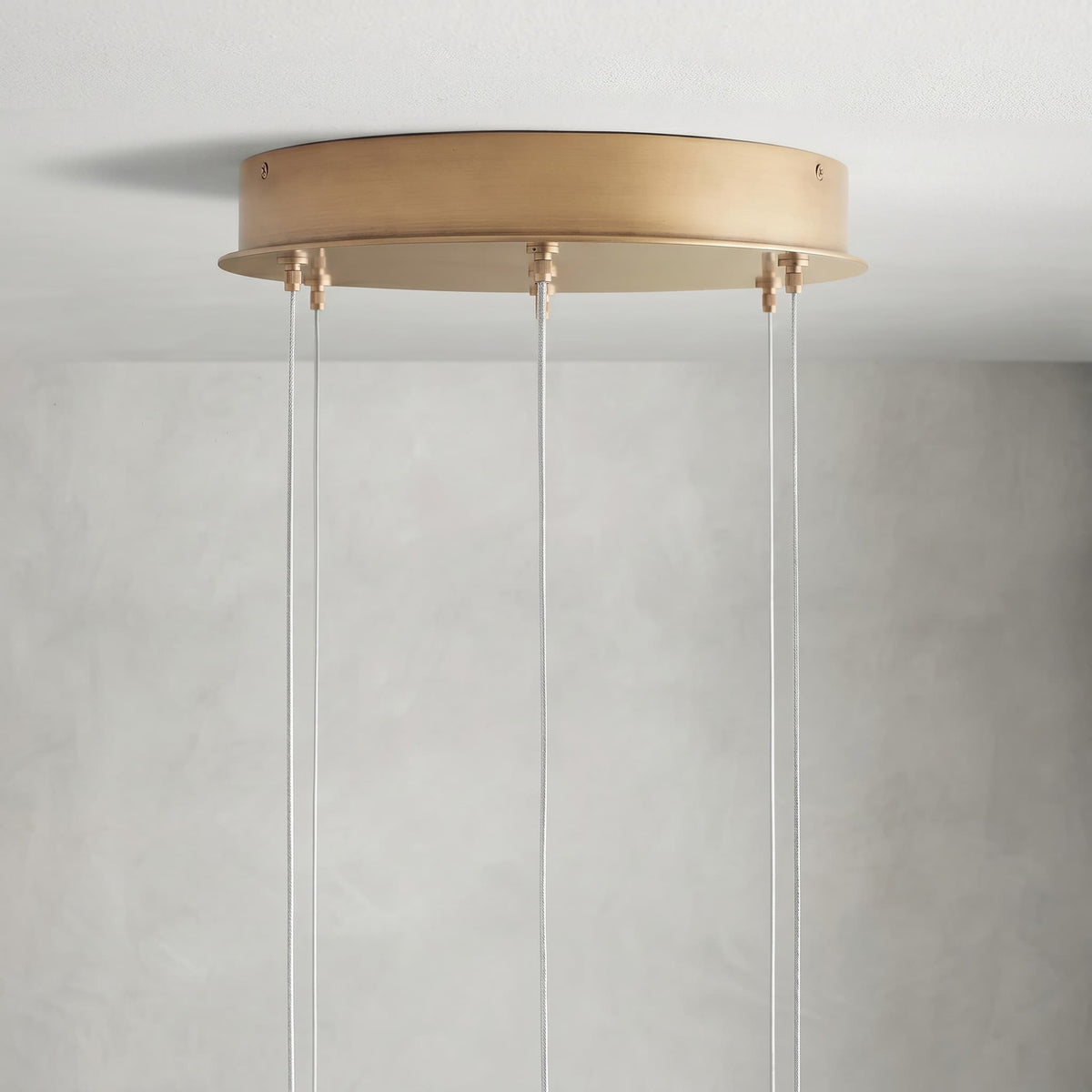 Arica Round Gold Chandelier with Natural Alabaster Stone Shades - cyranlamps