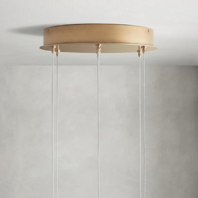Arica Round Gold Chandelier with Natural Alabaster Stone Shades - cyranlamps
