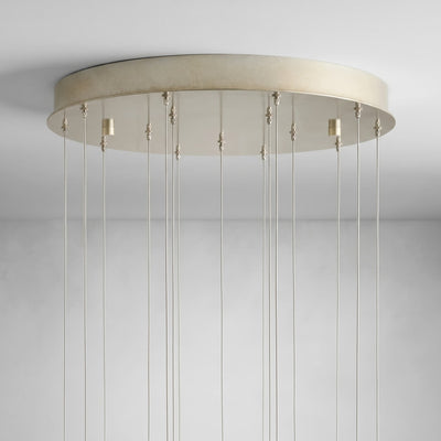 Arica Round Gold Chandelier with Natural Alabaster Stone Shades - cyranlamps