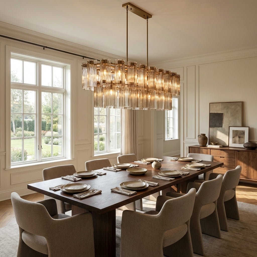 Art Glass Delsia Linear Chandelier - Cyran Lamps