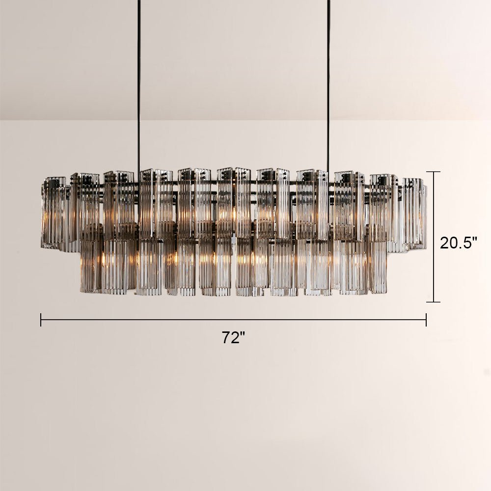 Art Glass Delsia Linear Chandelier - Cyran Lamps