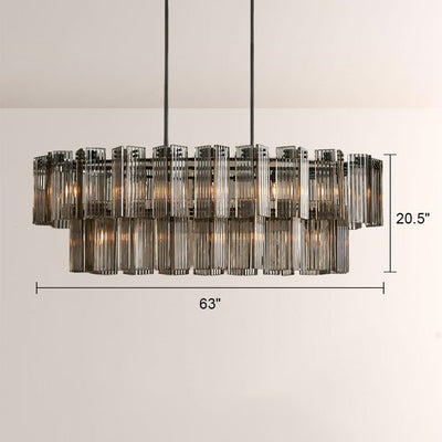 Art Glass Delsia Linear Chandelier - Cyran Lamps