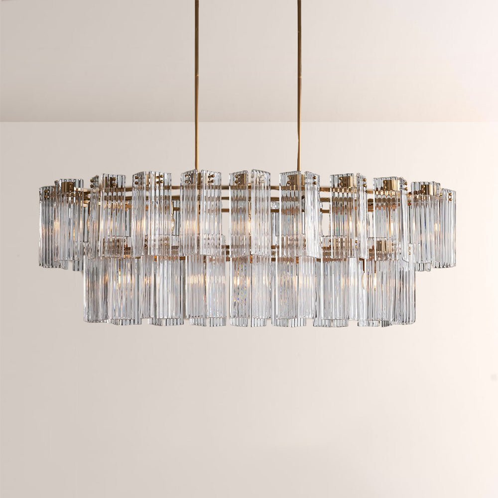 Art Glass Delsia Linear Chandelier - Cyran Lamps