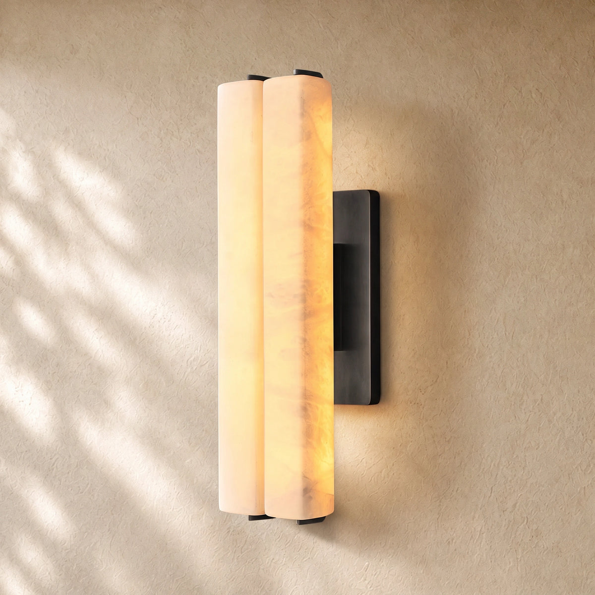 Audubom Alabaster Double Sconce