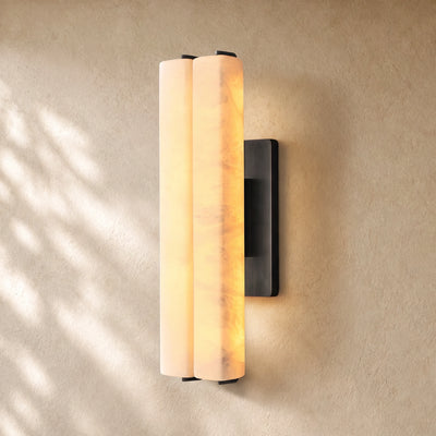 Audubom Alabaster Double Sconce
