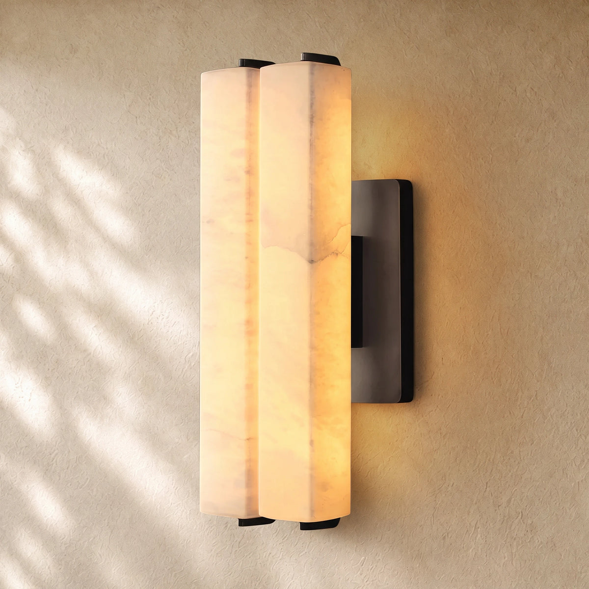 Audubom Alabaster Double Sconce