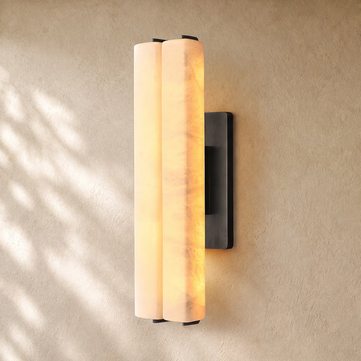 Audubom Alabaster Double Sconce