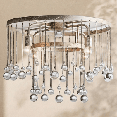 Aubrey Crystal Ball Flushmount Lamp - Cyran Lamps