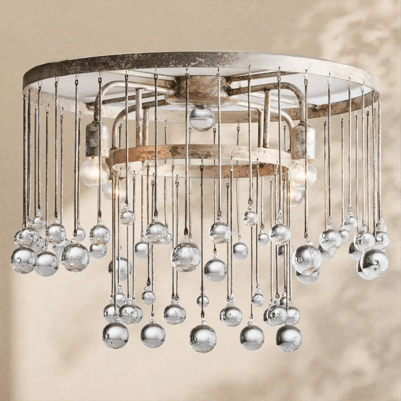 Aubrey Crystal Ball Flushmount Lamp - Cyran Lamps