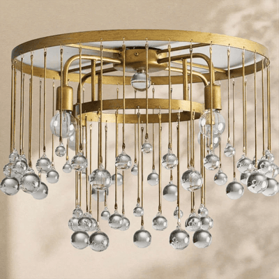 Aubrey Crystal Ball Flushmount Lamp - Cyran Lamps