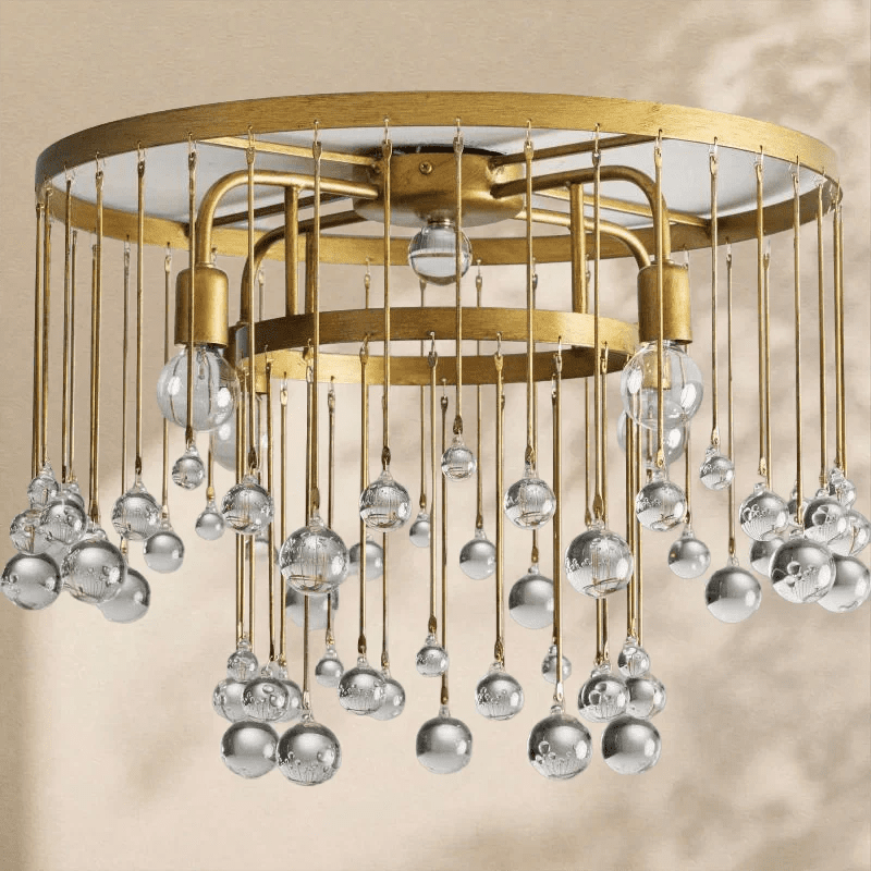 Aubrey Crystal Ball Flushmount Lamp - Cyran Lamps