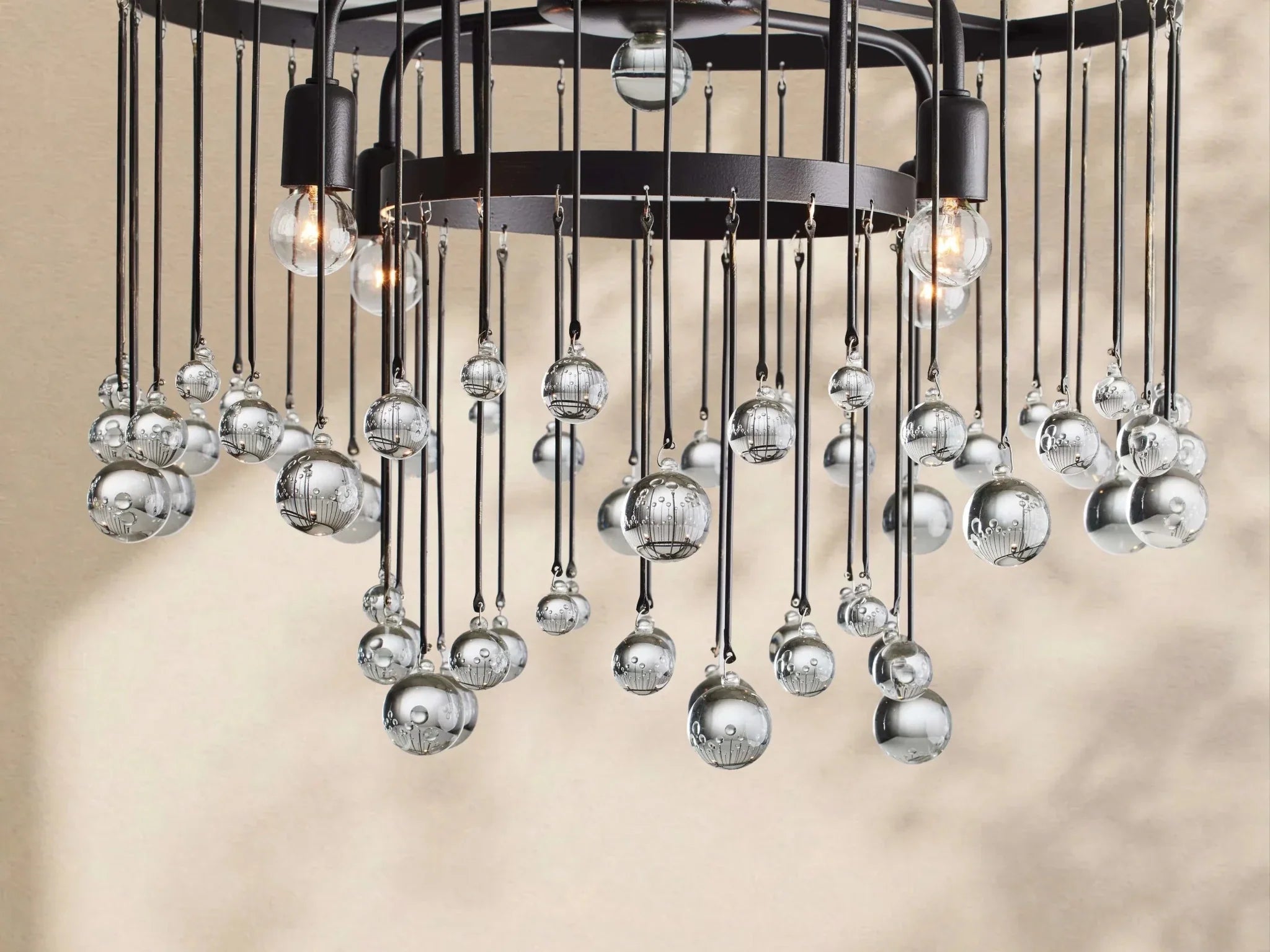 Aubrey Crystal Ball Flushmount Lamp - Cyran Lamps