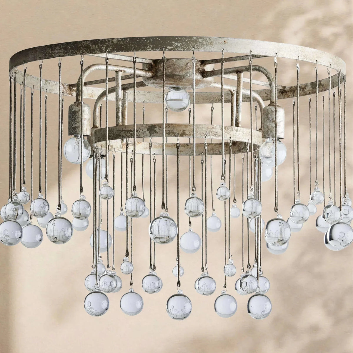Aubrey Crystal Ball Flushmount Lamp - Cyran Lamps