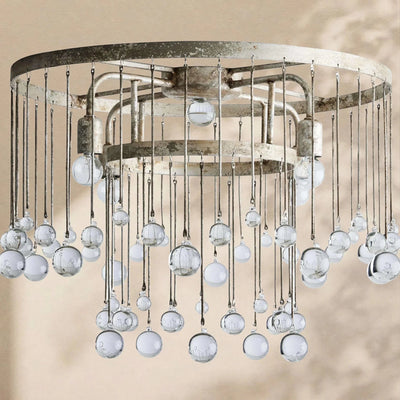 Aubrey Crystal Ball Flushmount Lamp - Cyran Lamps
