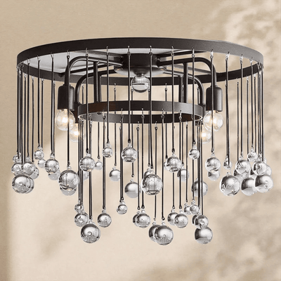 Aubrey Crystal Ball Flushmount Lamp - Cyran Lamps