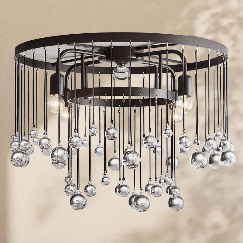 Aubrey Crystal Ball Flushmount Lamp - Cyran Lamps