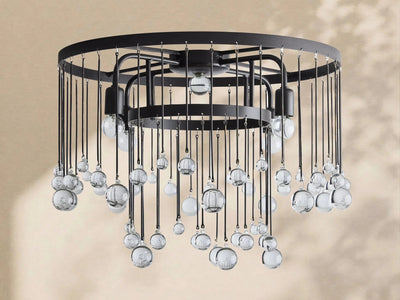 Aubrey Crystal Ball Flushmount Lamp - Cyran Lamps