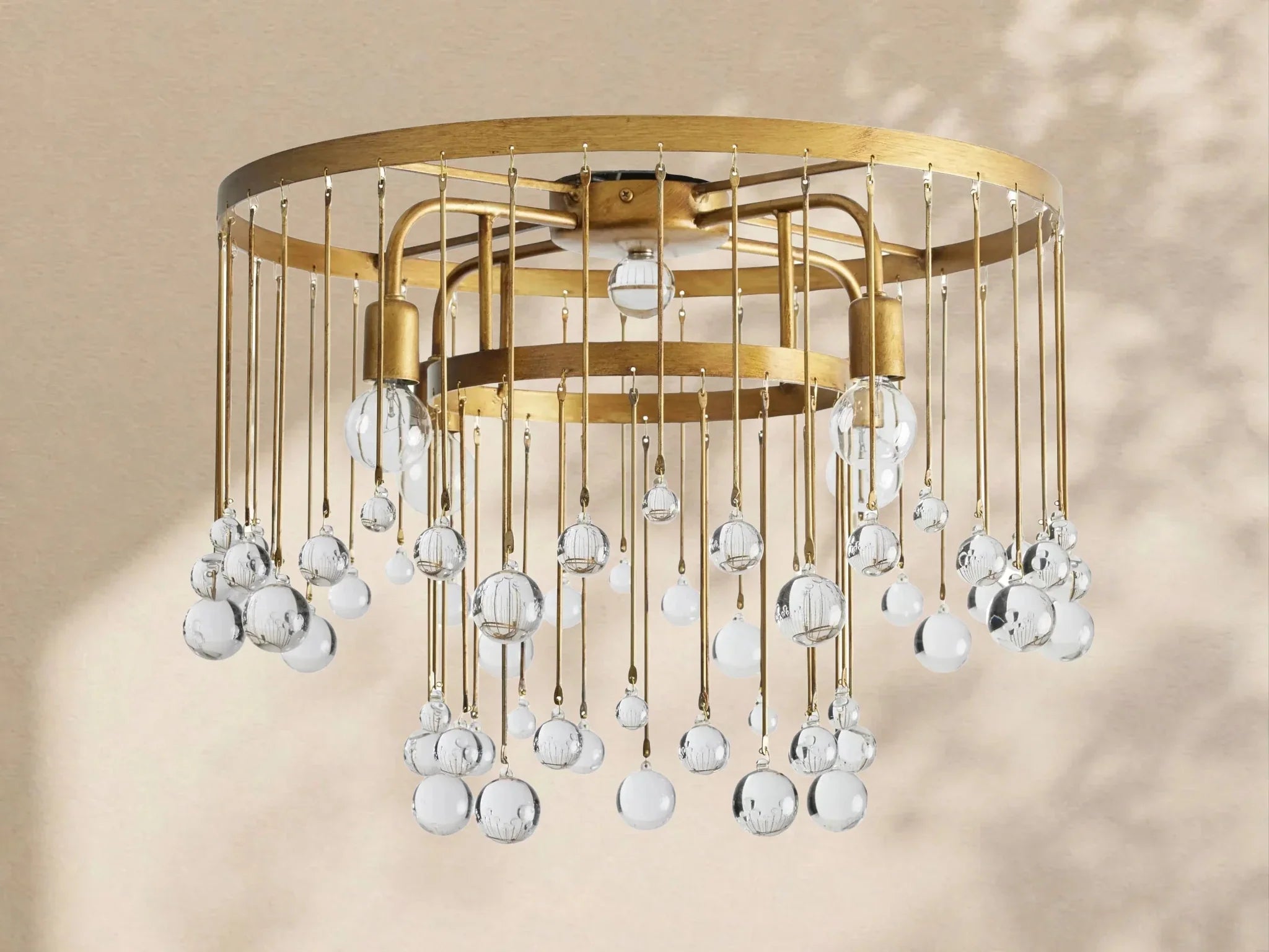 Aubrey Crystal Ball Flushmount Lamp - Cyran Lamps