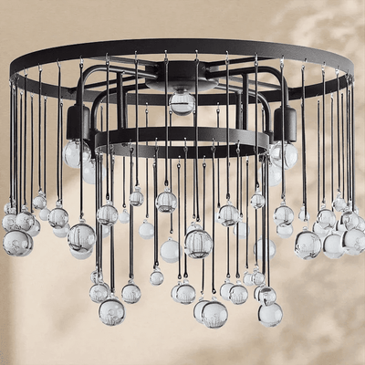 Aubrey Crystal Ball Flushmount Lamp - Cyran Lamps